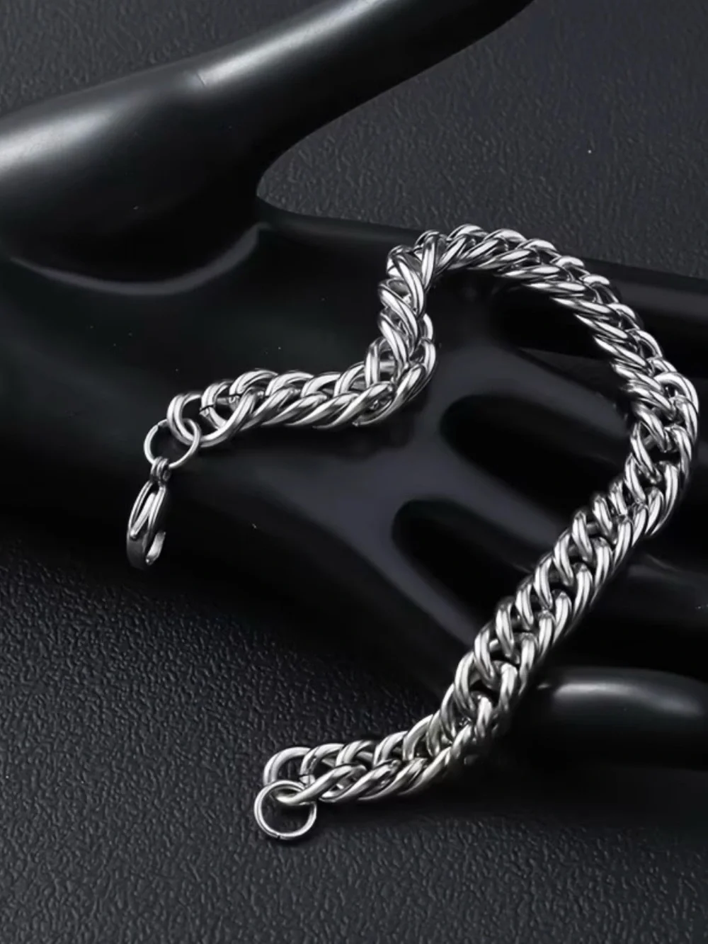 7mm 316 L Stainless Steel Double layer Cuban Link Bracelet